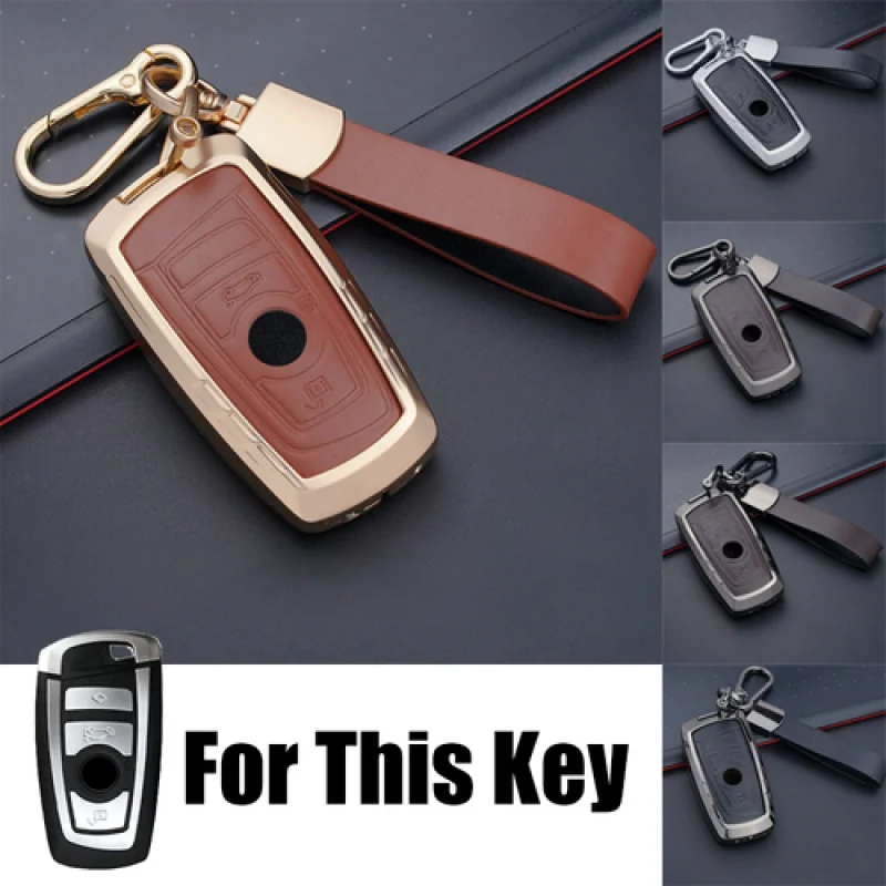 

Кожаный чехол для ключей от автомобиля A + из цинкового сплава для BMW 2 3 4 5 6 7 X3 X4 M2 M3 M4 M5 M6