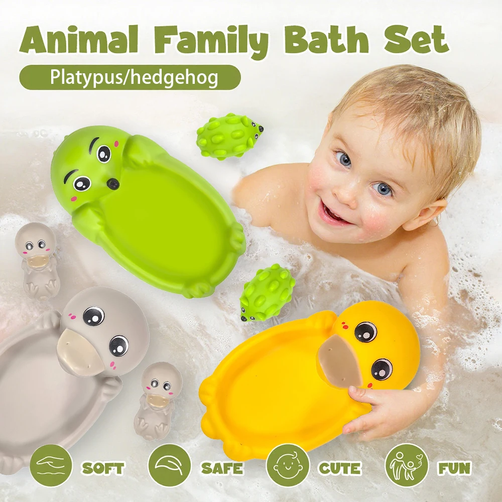

Новые детские игрушки для ванной, плавающая водная игра, безопасный материал, милый дизайн, утконос, платье и ежик, ванна, развлечение для детей 6 месяцев