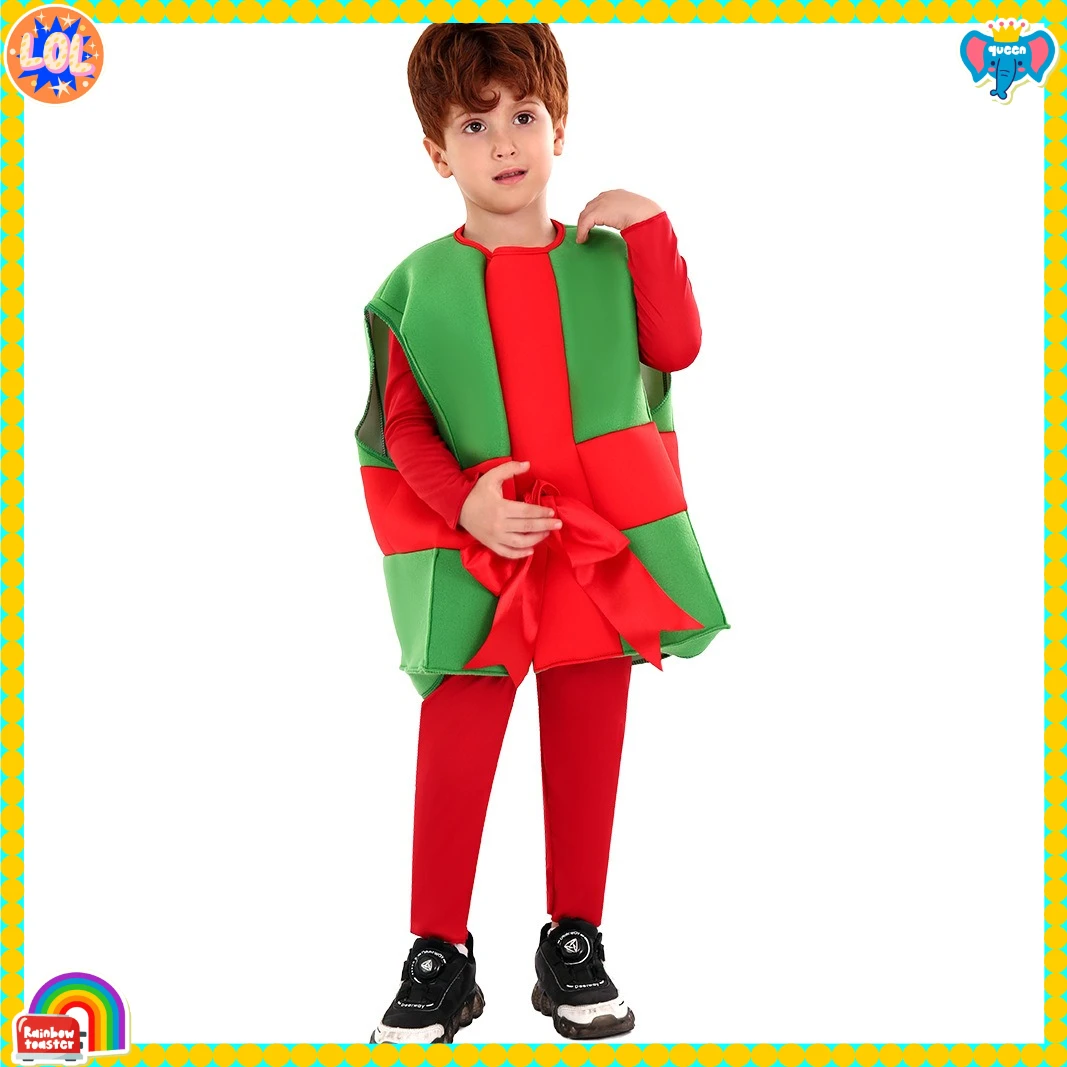 Holiday Parties & Shows Costumes: Children's Santa Claus and Gift Box Styles for Christmas Performance