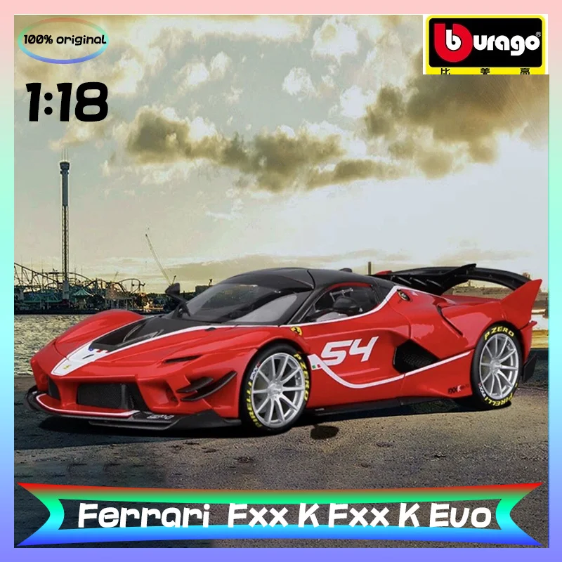 

Hot Bburago Ferrari 1:18 Ferrari Fxx K Fxx K Evo 458 488 Sports Car Diecast Model Edition Alloy Luxury Vehicle Toys Collection