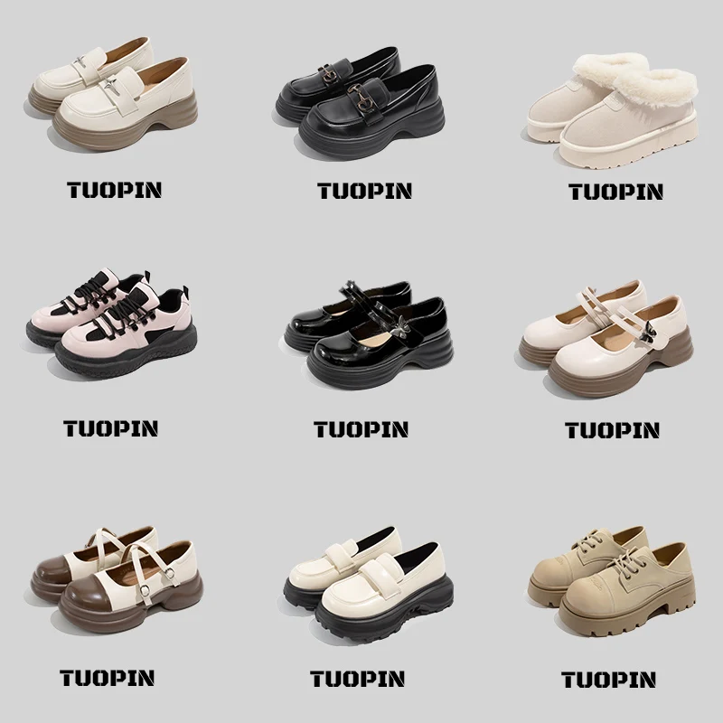 TuoPin Clearance Shoes Promotion Women's Shoes Campus Loafers Mature Work Shoes Solid Ladies Shoes