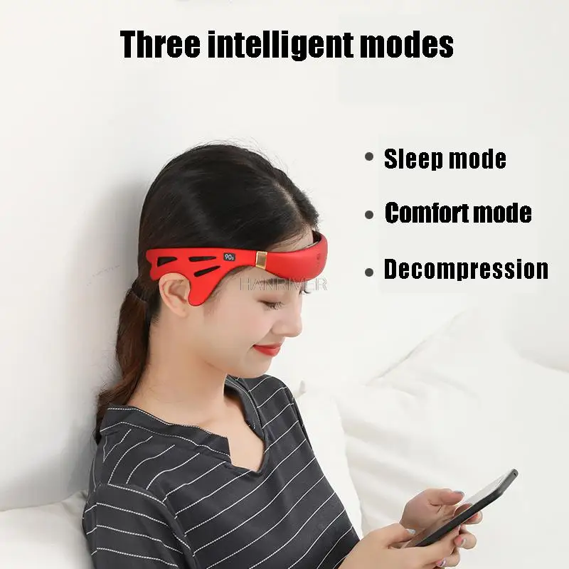Mini Intelligent Head Massager Electric Pulse Treat Insomnia Relieve Headache And Stress Massage Relax Heath Sleep Instrument