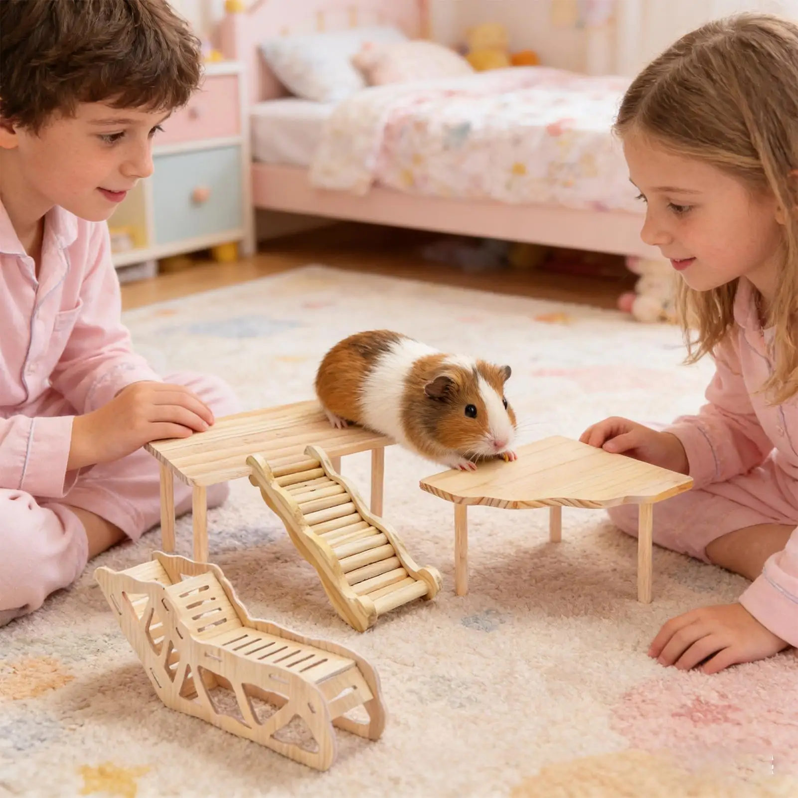 

Hamster Ladder Wooden Ramp Playground Maze Funny Hamster Cage Accessories For Gerbil Mouse Mice Small Animal Ferret Squirrel