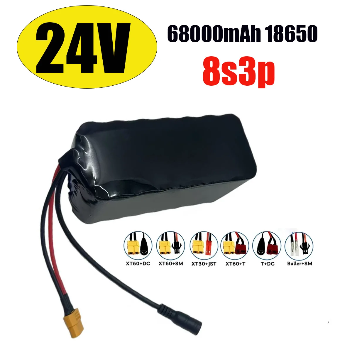 

NEW 24V 68Ah 1600W lithium-ion battery pack 68000mAh, suitable for 12.6V with BMS+charger. MP3 LED solar energy