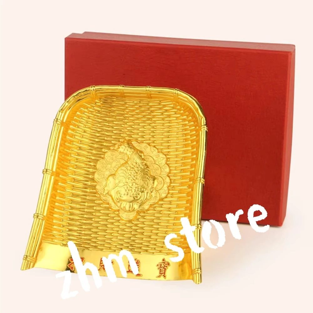 Alloy Metal Golden Dustpan Collective Wealth Home/Office/Desk Putting Decorate Ornaments Decorative Living Room