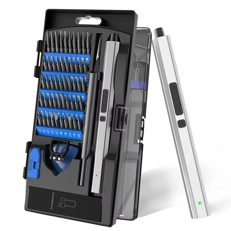 

Набор беспроводных электрических отверток 62 в 1, прецизионный ремонтный комплект, магнитная отвертка с 50 битами для телефона, ноутбука, часов, ПК