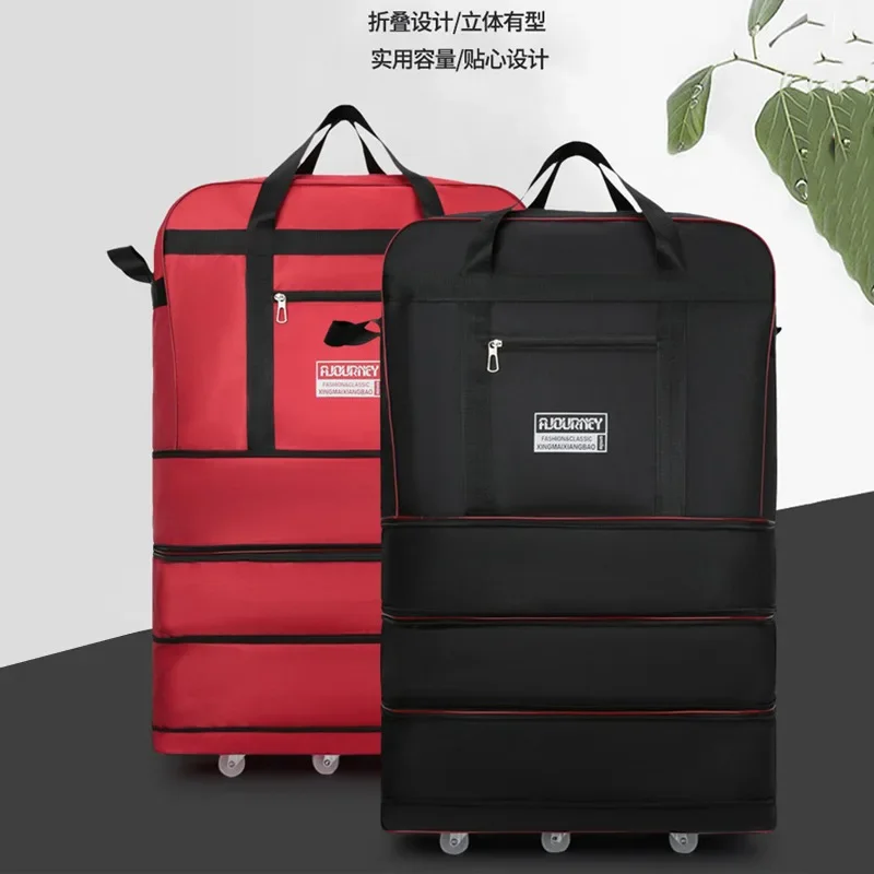 Duffle Large Capacity Handbag Clothing Layering Wheel Storage Bag Box Travel Bag Oversized Foldable Camping Gear Large Luggage