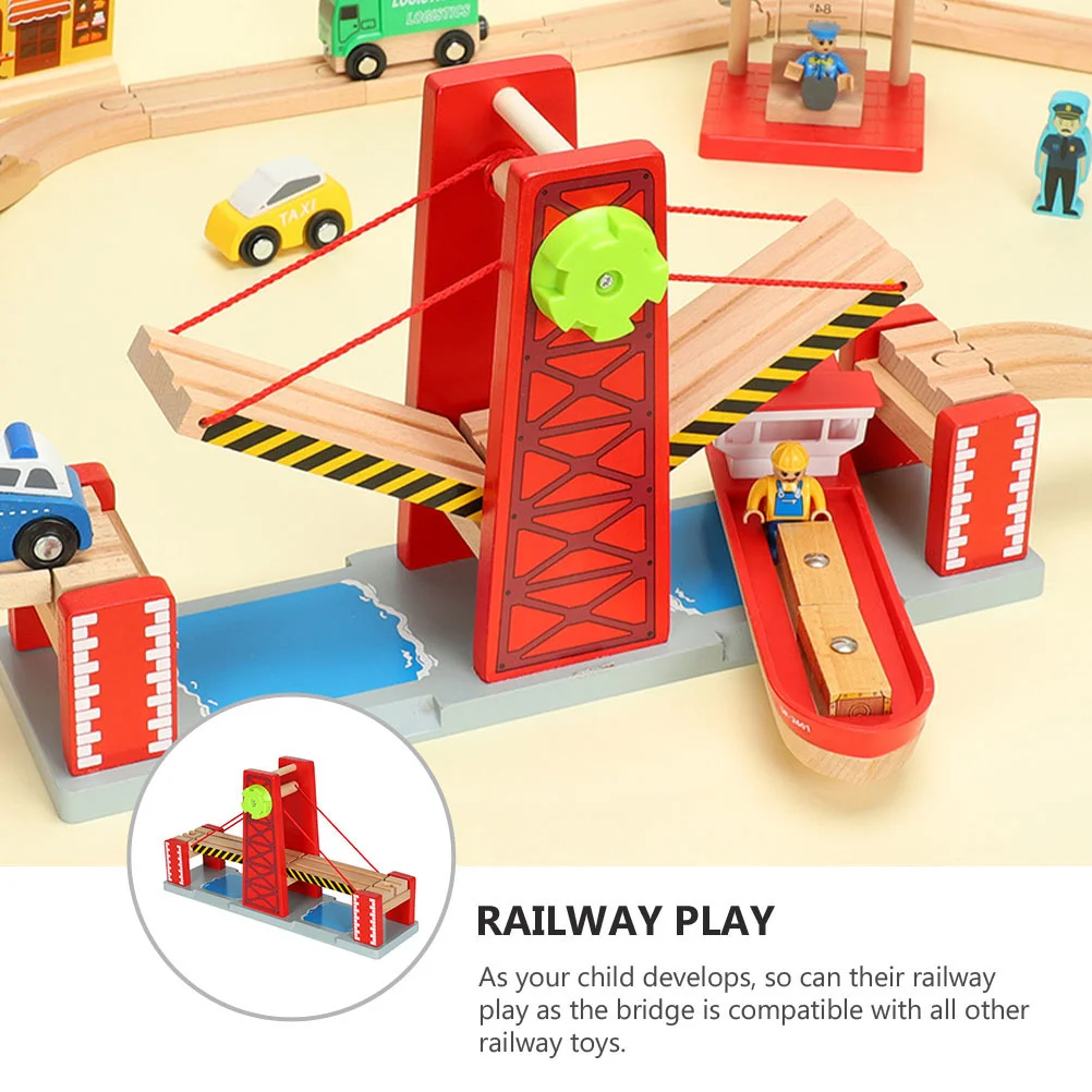 Compatible Track Child Train Lifting Railway Bridge Wooden Tracks Railroad