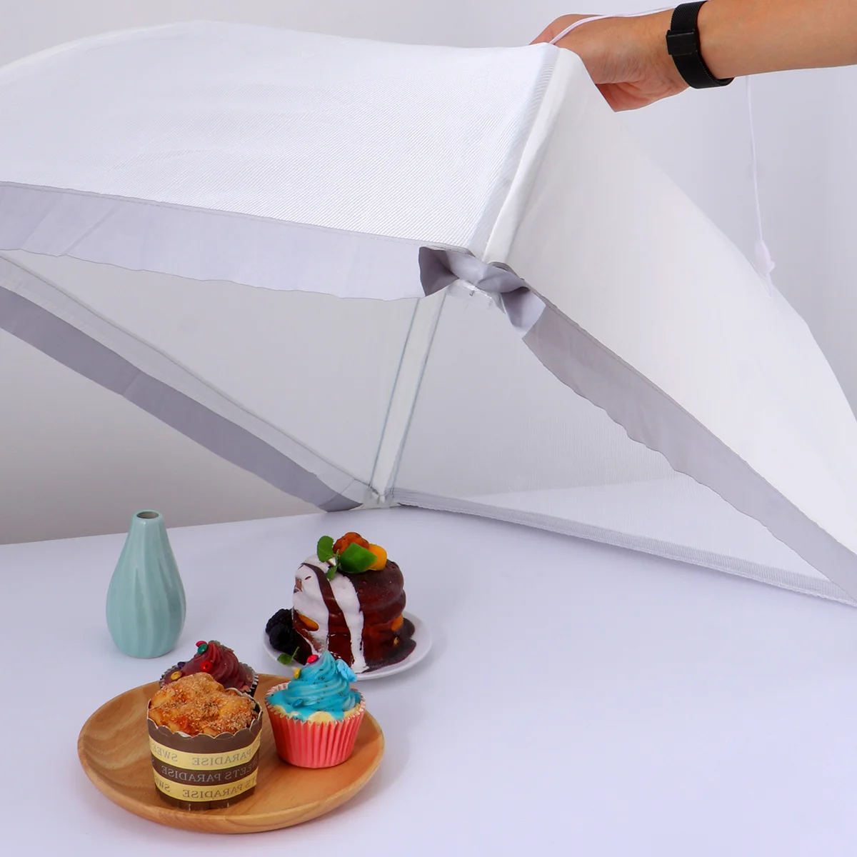 

Food Cover Tent Foldable Waterproof Dust Proof For Outdoor Camping Picnic Home Kitchen Use Food Protector Umbrella