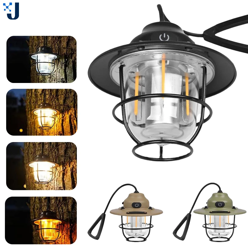 Portable Lantern Artichoke Lamp Camping Chandelier Light Led Rechargeable Ultra Bright Vintage Pendant Long Life Ambient Outdoor