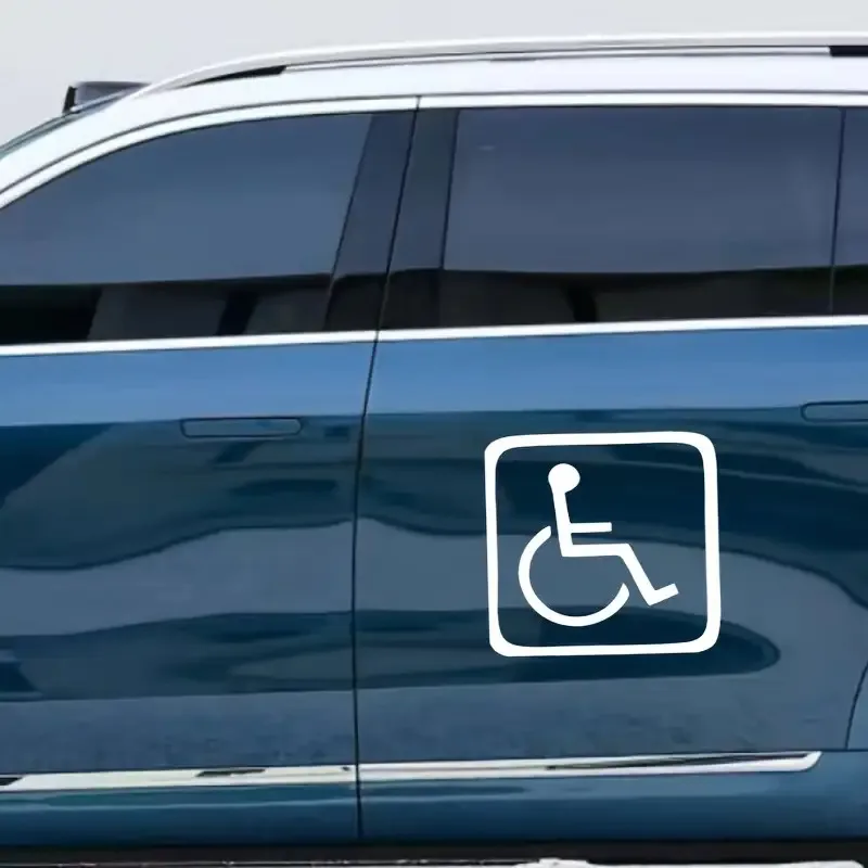 [راحة يومية] ملصق سيارة ملون على شكل أيقونة للمعاقين - مادة PET متينة، تصميم متدرج لتحسين الرؤية