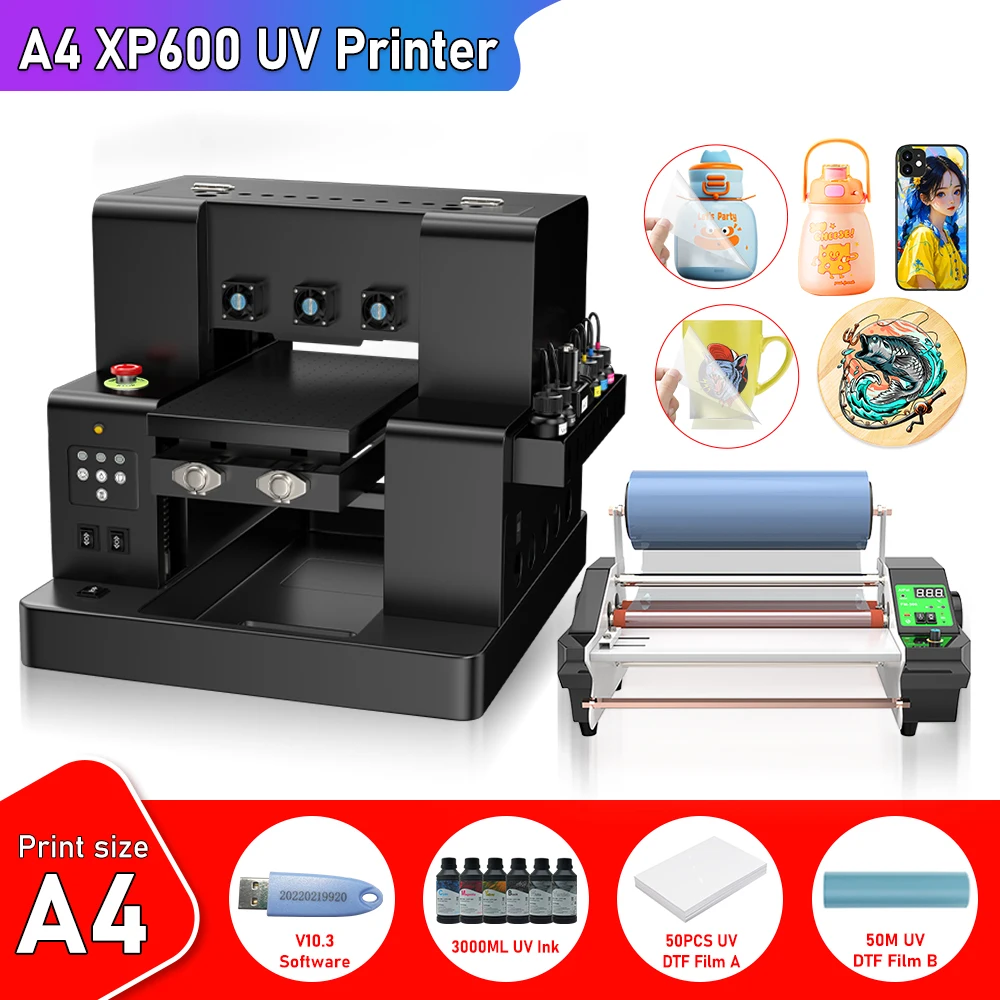 

For Epson XP600 L805 UV Printer A4 UV flatbed Printer Multifunction UV DTF Printer Stiker Printer for phone case Glass Acrylic