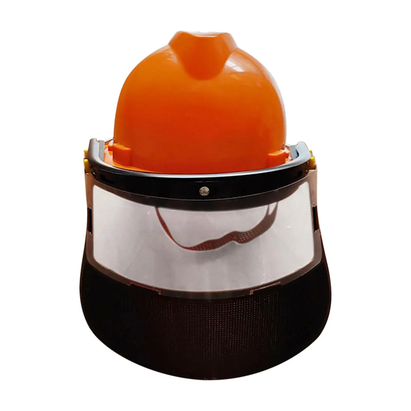 Orange Forestry Hard Hat Face Shield Generic for Mining Weeding Versatile Protective Full Face Protection Adjustable Face Cover