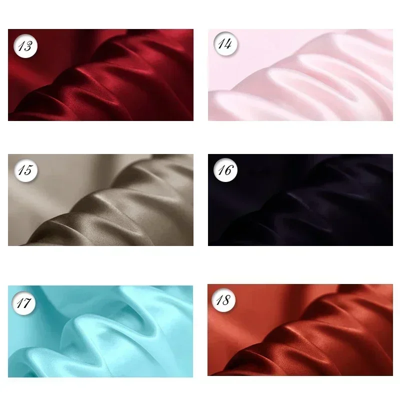 Skin-friendly Soft 100%Mulberry Silk Crepe Satin Fabric for Dress Width 114cm Cloth for DIY Sewing Solid Color Free Shipping New