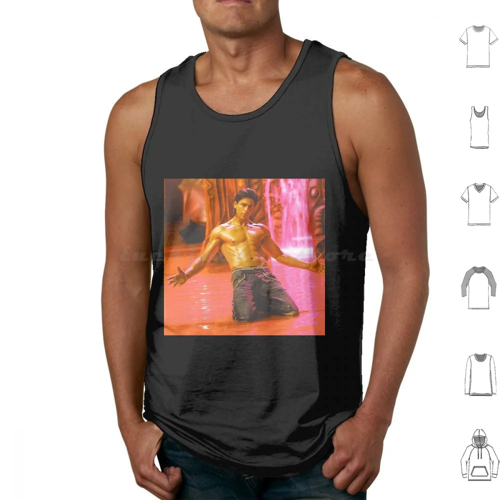 Shahrukh Khan Tank Tops Vest Sleeveless Shahrukh Khan Actor Hollywood Movie Legend 80s Vintage Artis The Film Bollywood