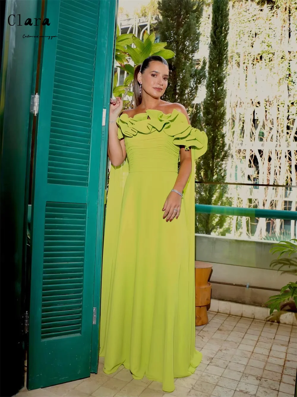 Clara Custom Off-shoulder A-line Backless Sleeveless Elegant Dresses for Woman Party Wedding Elegant Dress Luxury Wedding Guest