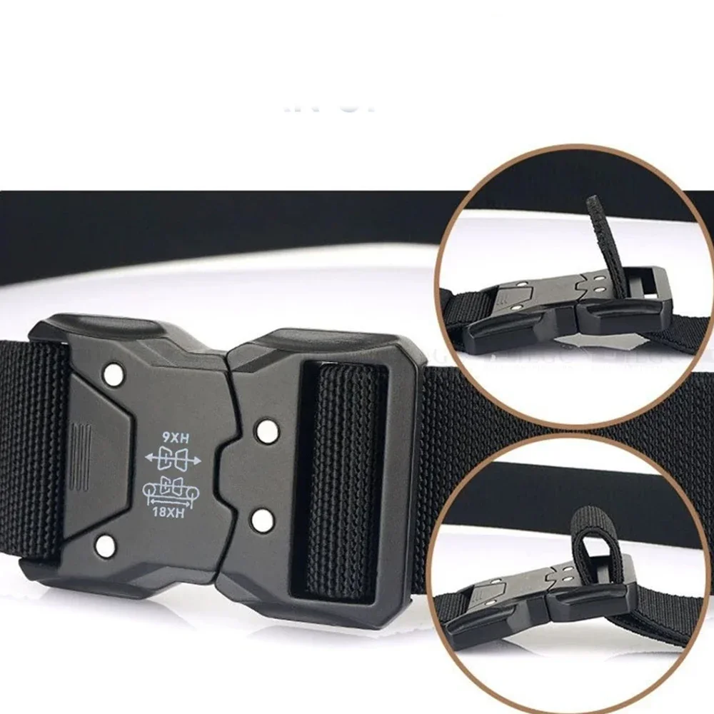 เข็มขัดหัวเข็มขัดสำหรับผู้ชายสำหรับกิจกรรมกลางแจ้ง ปลดล็อคได้รวดเร็ว ใช้ได้กับชุดลำลองและชุดกีฬา ทนต่อการขีดข่วนและการสึกหรอ