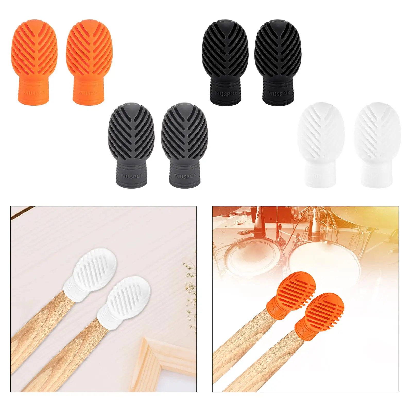 2x Drumstick Dampeners Silicone Drumstick Silent Percussion Accessory for Percussion Drum