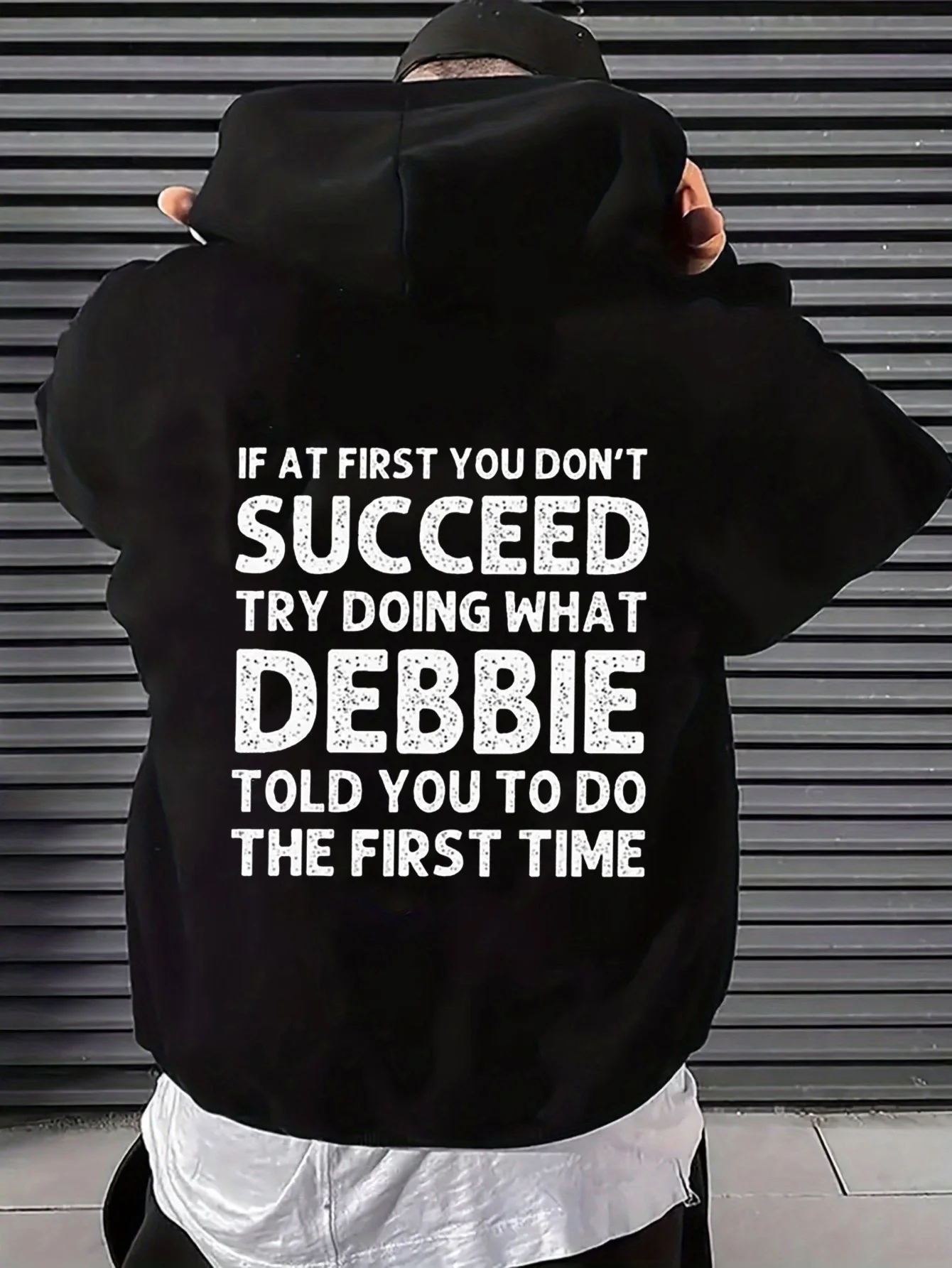 Men's Oversized Pullover Hoodie with Debbie's Quote 