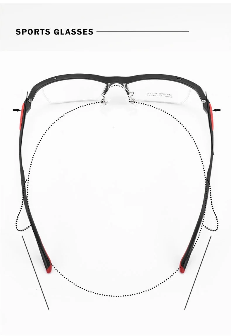 EYELUYAN Modische Sportliche Halbrandlose Optische Myopie-Brille Hochwertiger Halbrandloser Brillenrahmen 801 – Detail 6