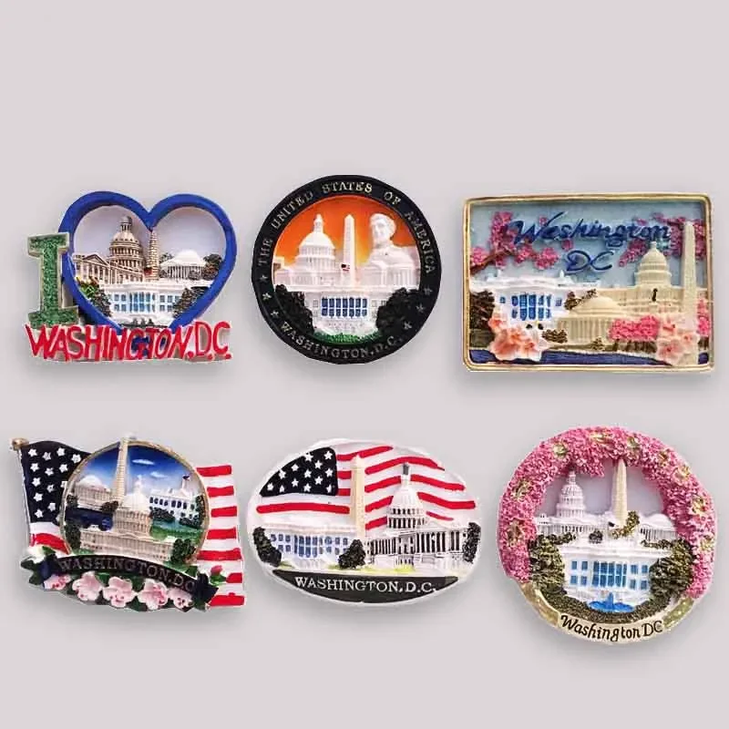 USA fridge magnets Washington D.C. cultural landscape tourist souvenirs hand-painted magnetic refrigerator sticker collection