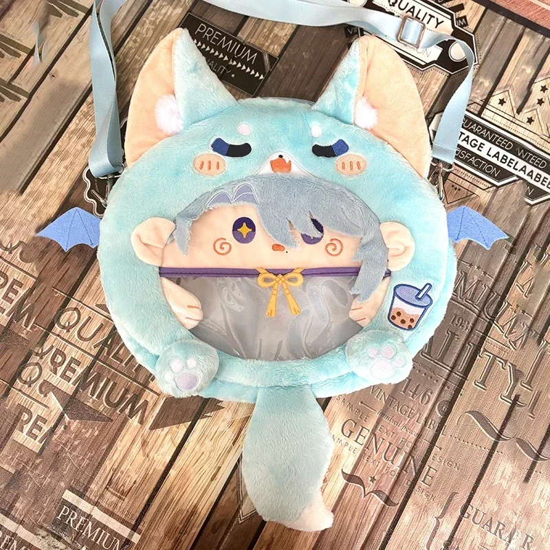 Game Genshin Impact Kamisato Ayato Plush Bag Shoulder Bag Backpack Lolita Women Girls Crossbody Messenger Bag Itabag Wallet Gift