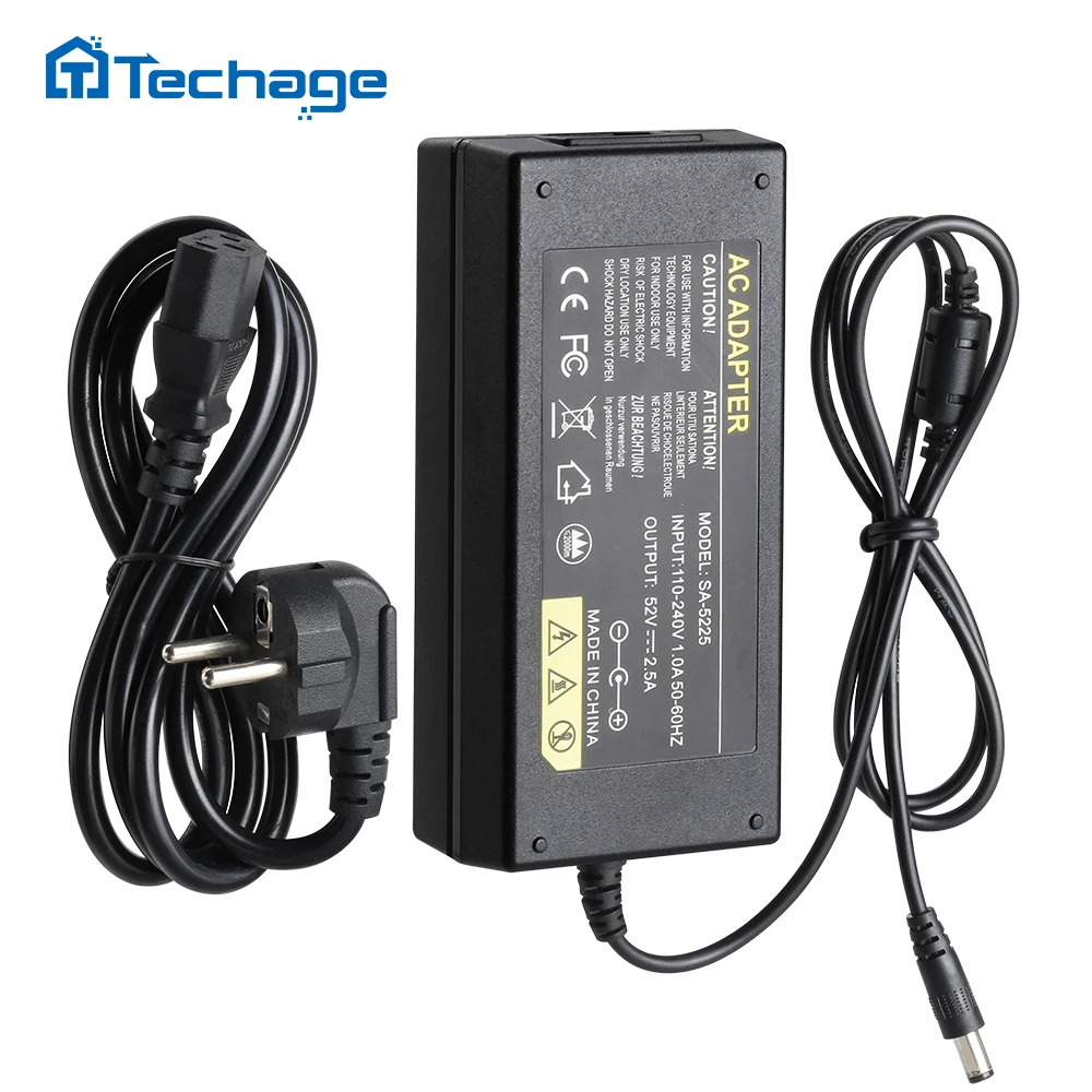 

Techage 52V 2.5A DVR NVR Power Adapter AC 100-240V PoE Surveillance Recorder Power Supply Wall Charger EU/US/AU/UK Plug For CCTV