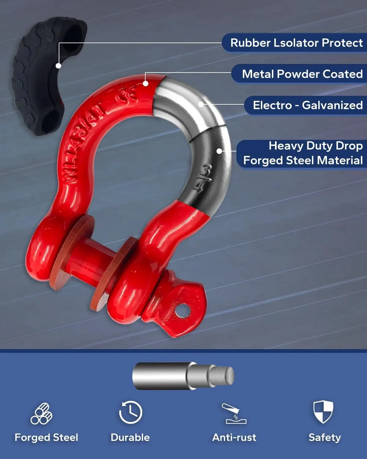 الجبهة شيطان سحب هوك قوس D-حلقة تكبل ل 2009-2020 21 22 23 تويوتا تاكوما #2