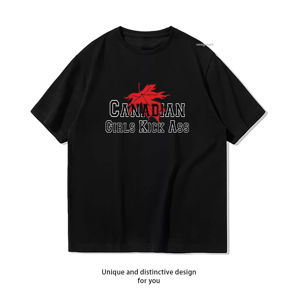 Canada Canadian Girls Kick Ass T-shirt Woman Man Summer Cotton Graphic T Shirts Adult Streetwear Camisetas Tops Tee