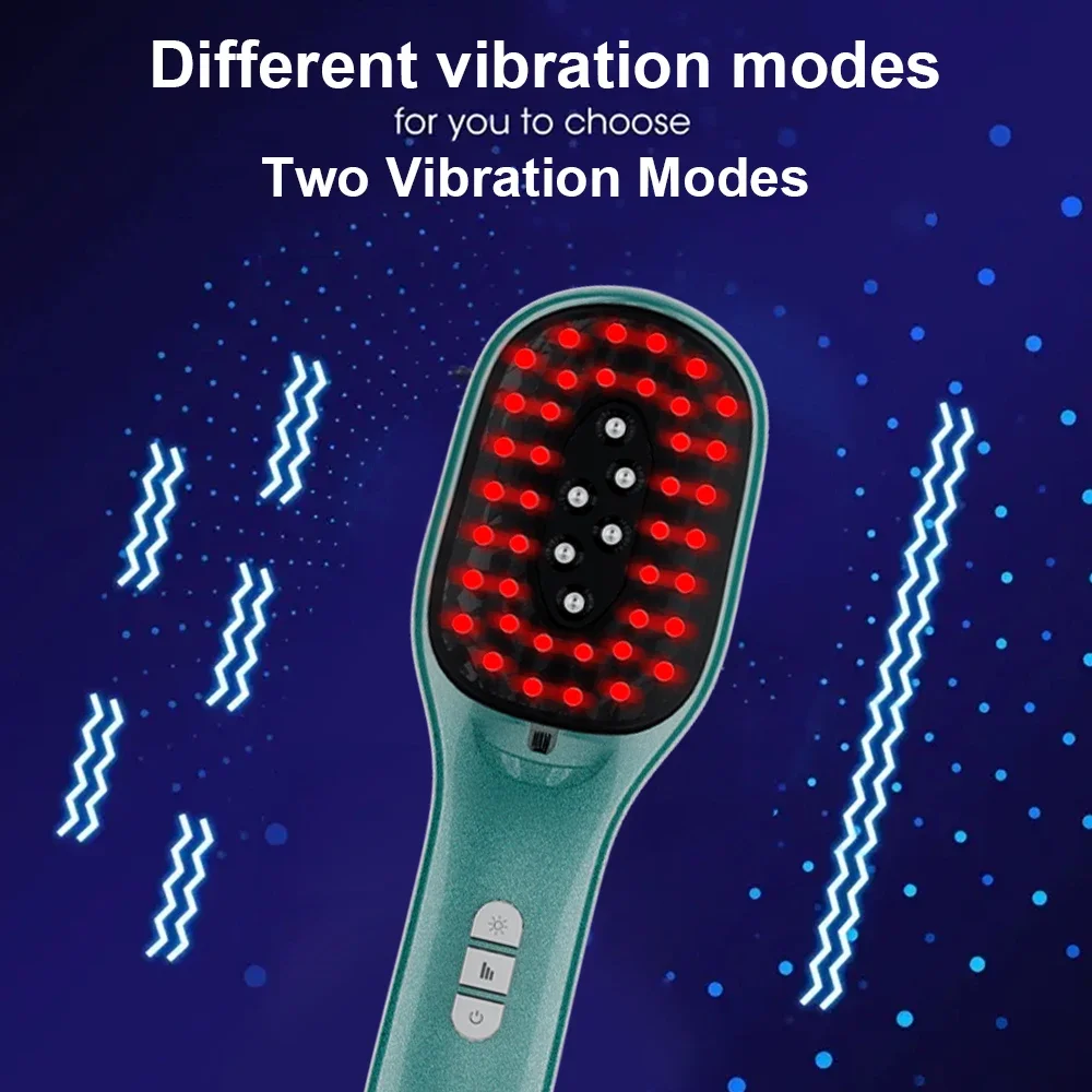 Electric Liquid Massage Comb Red Blue LED Vibration Massage Essential Oil Liquid Guiding Massager Hair Care Scalp Applicator