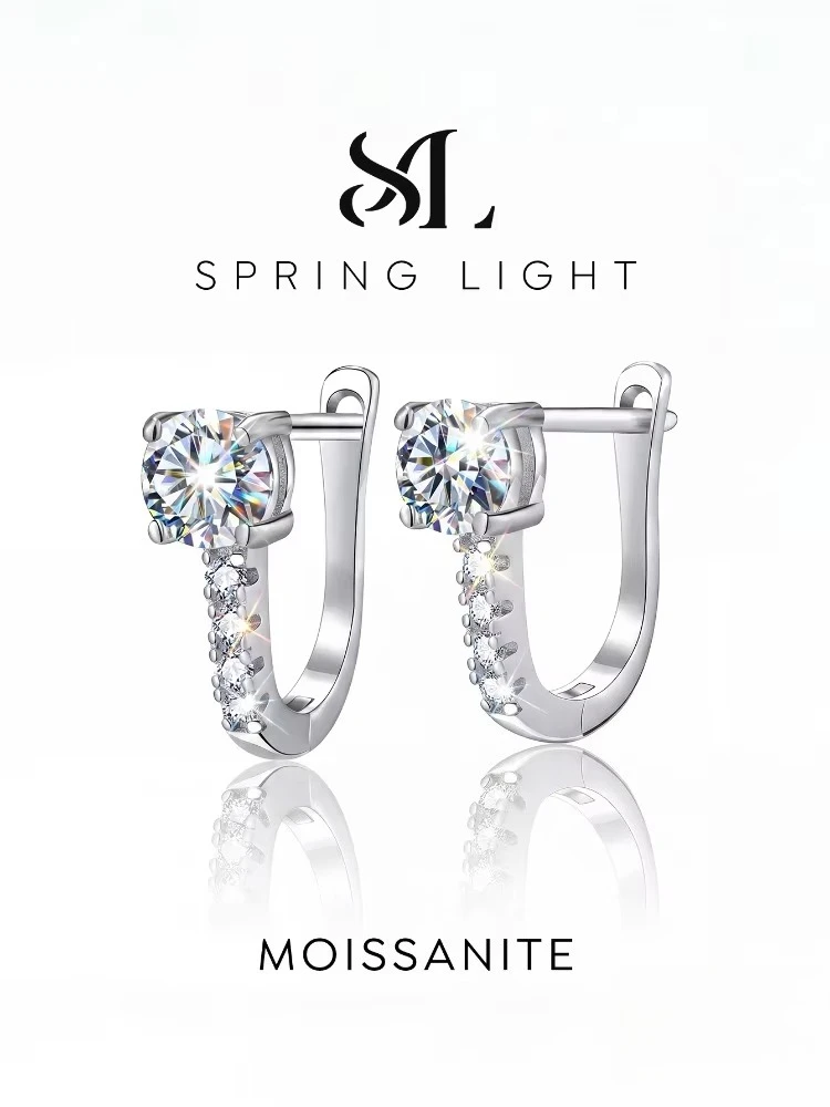 Elegant Luxury 0.5ct Certified Moissanite Diamond Wedding Earrings for Women Gift Fashion Shiny Jewelry