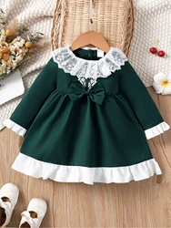 Baby spring and autumn fashion elegant exquisite breathable dress.