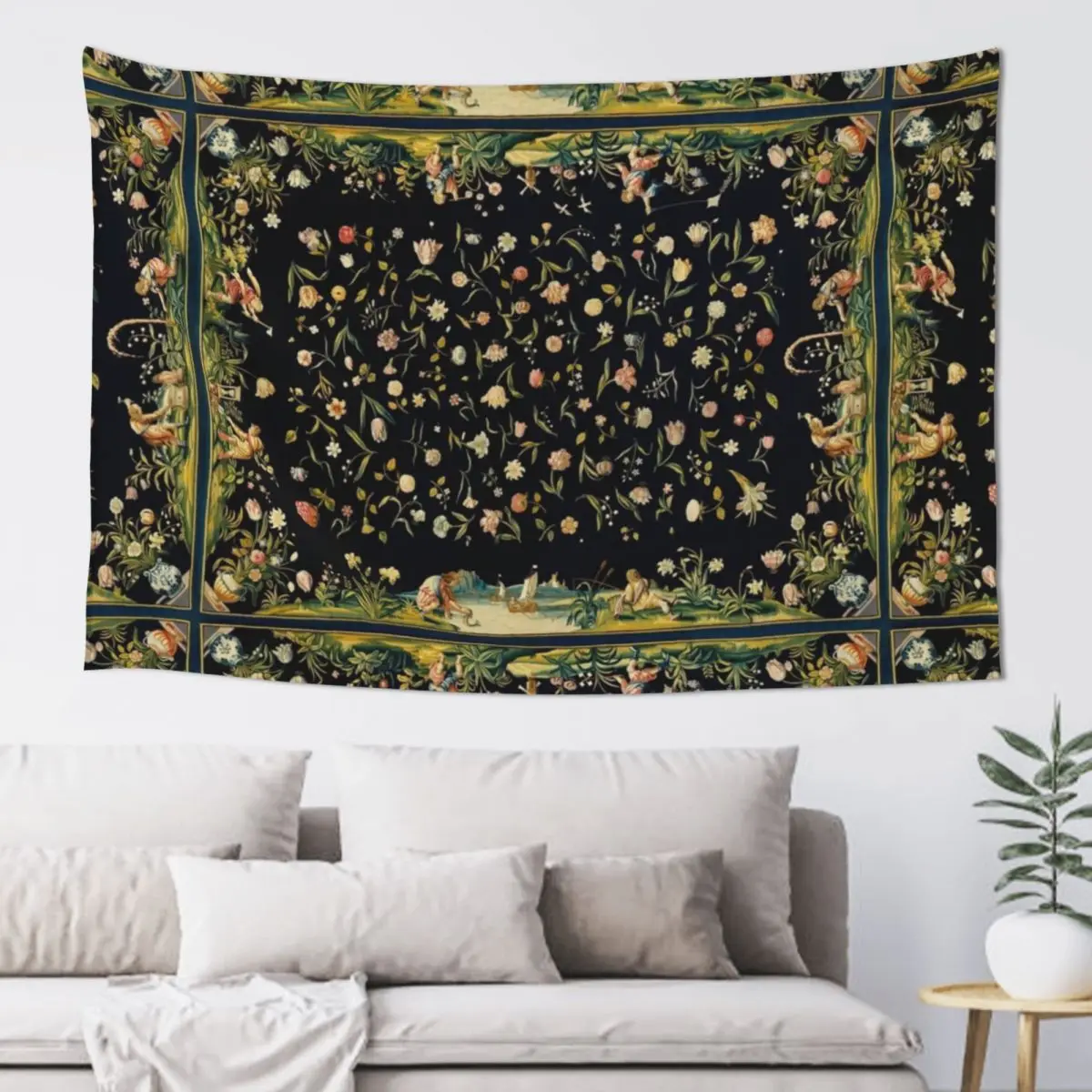 

Dark vintage floral Tapestry Bedrooms Decor Aesthetic Home Decor Decorative Wall Mural Tapestry