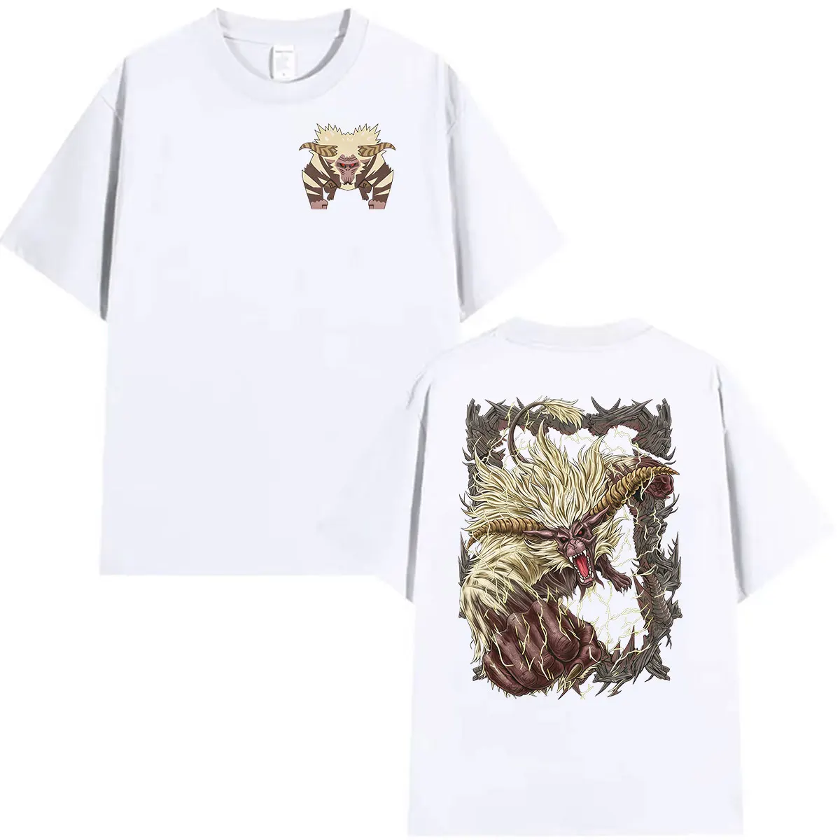 2026 Game Monster Hunter Rajang The Golden Graphic T Shirt Men's Women Vintage Harajuku Oversized 100% Cotton T-shirt Streetwear