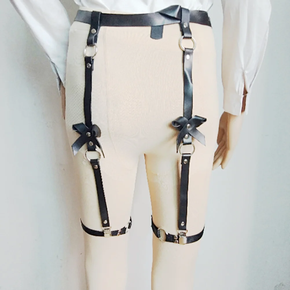 بو الفخذ للنساء قابل للتعديل Bowknot ديكور الخصر الساق حزام O-حلقة إغلاق بسط صالح زي تأثيري التبعي #5