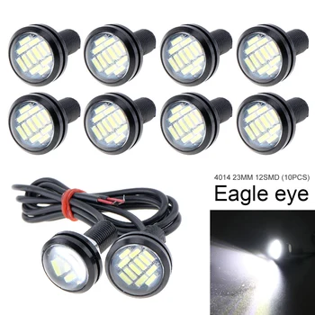 10ชิ้น23มิลลิเมตร18วัตต์สัญญาณรถทั่วไป4014 12SMD 1800LM สีขาวตาเหยี่ยวกันน้ำ12โวลต์ไฟตัดหมอกรถยนต์วิ่งวันไฟ LED