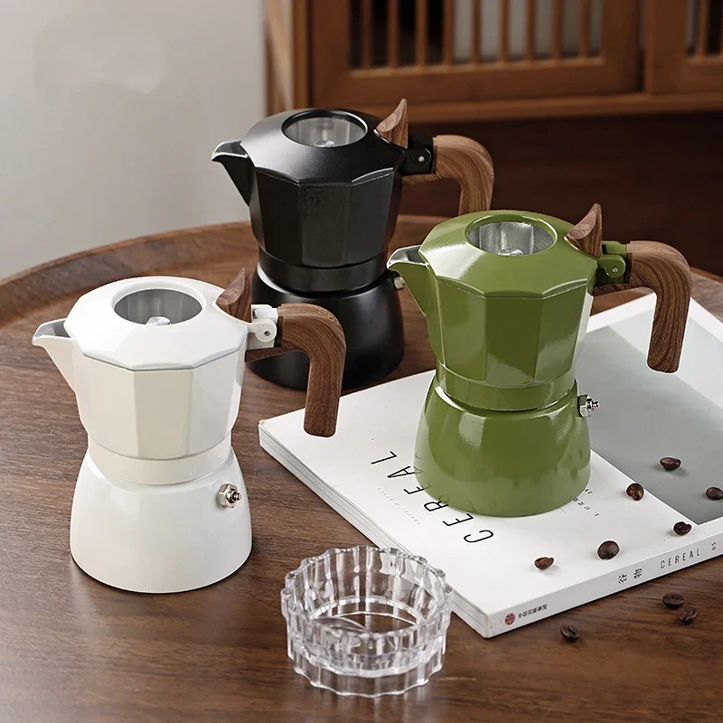 Double Valve Moka Pot Espresso Coffee Maker Aluminum Alloy Empty Lid 100ml (2 cups) Coffee Pot Espresso Machine Coffee Utensils