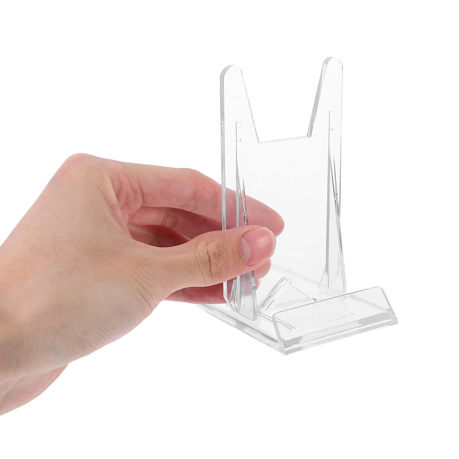 

6pcs Commodity Display Rack Transparent Acrylic Photo Stand Plate Holders Clear Shelf Book Stand Tabletop Decorative