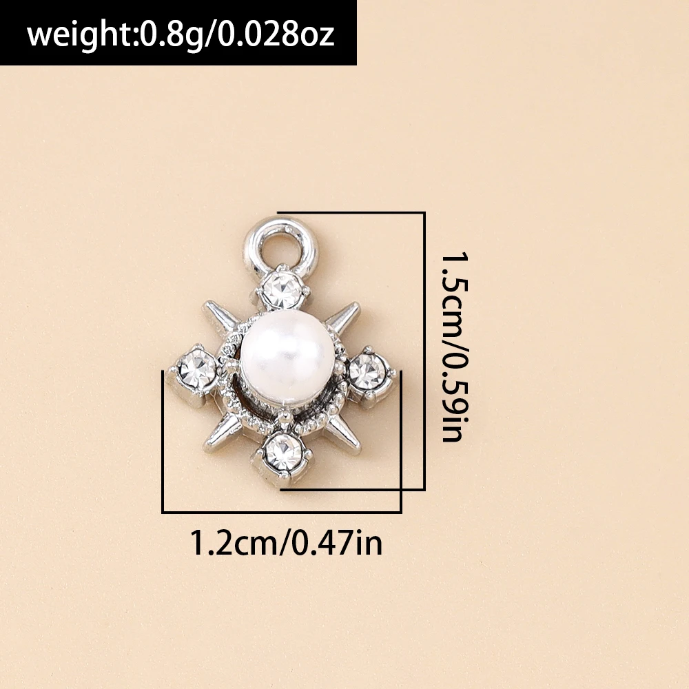 Leslie 5 Stück exquisite süße Kristall-Polaris-Charms, Sterne-Anhänger für handgefertigte Tropfen-Ohrringe, Halskette, Armband, DIY-Schmuckherstellung – Detail 8
