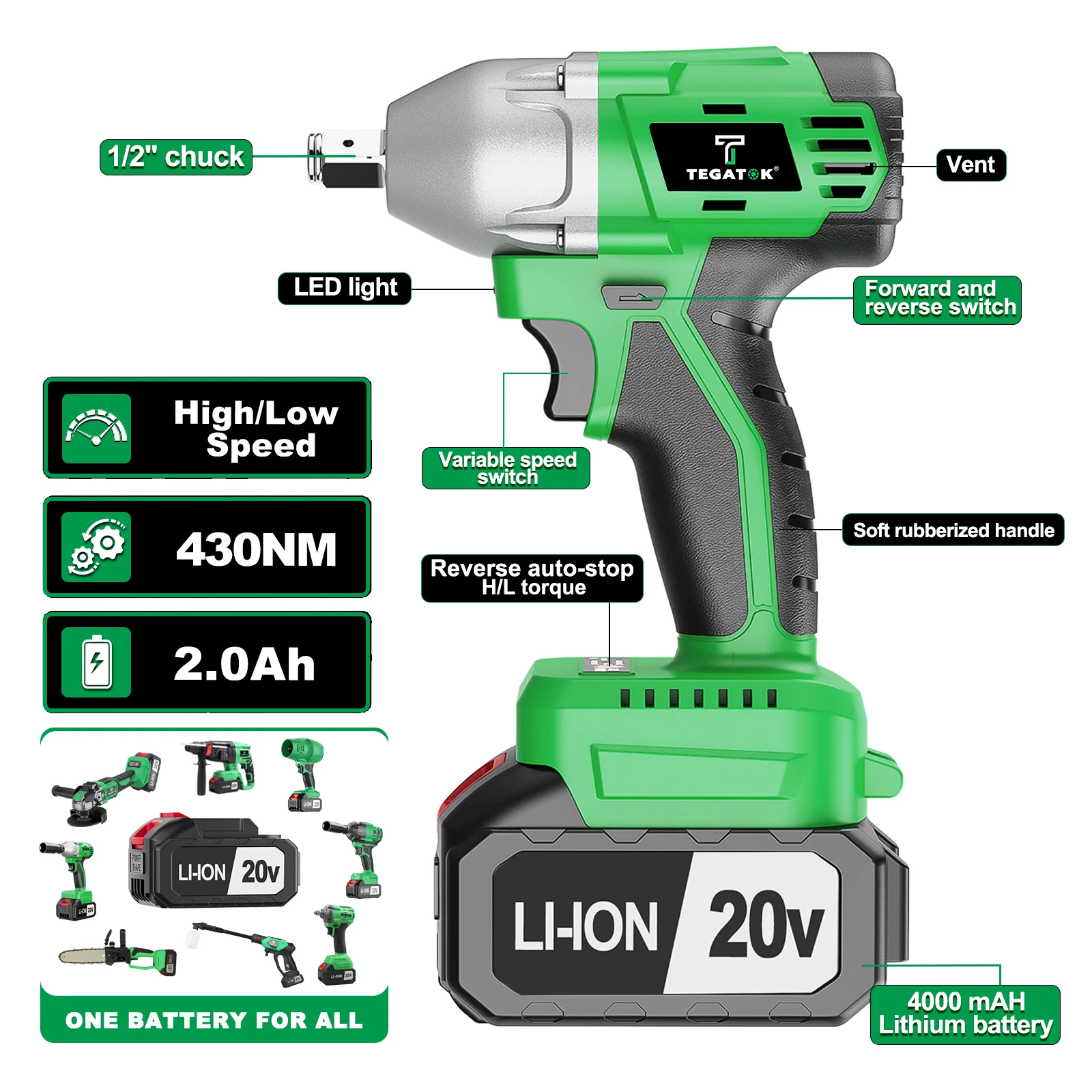 مفتاح ربط كهربائي 3 في 1 مع عزم دوران عالي 430 نيوتن متر مفتاح كهربائي بدون فرش لأدوات صيانة السيارات مفتاح ربط لاسلكي 20 فولت كهربائي