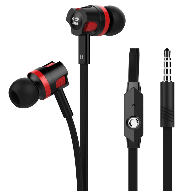 Auriculares con cable de 3,5mm con micrófono, cascos deportivos con estilo de fideos, para Samsung