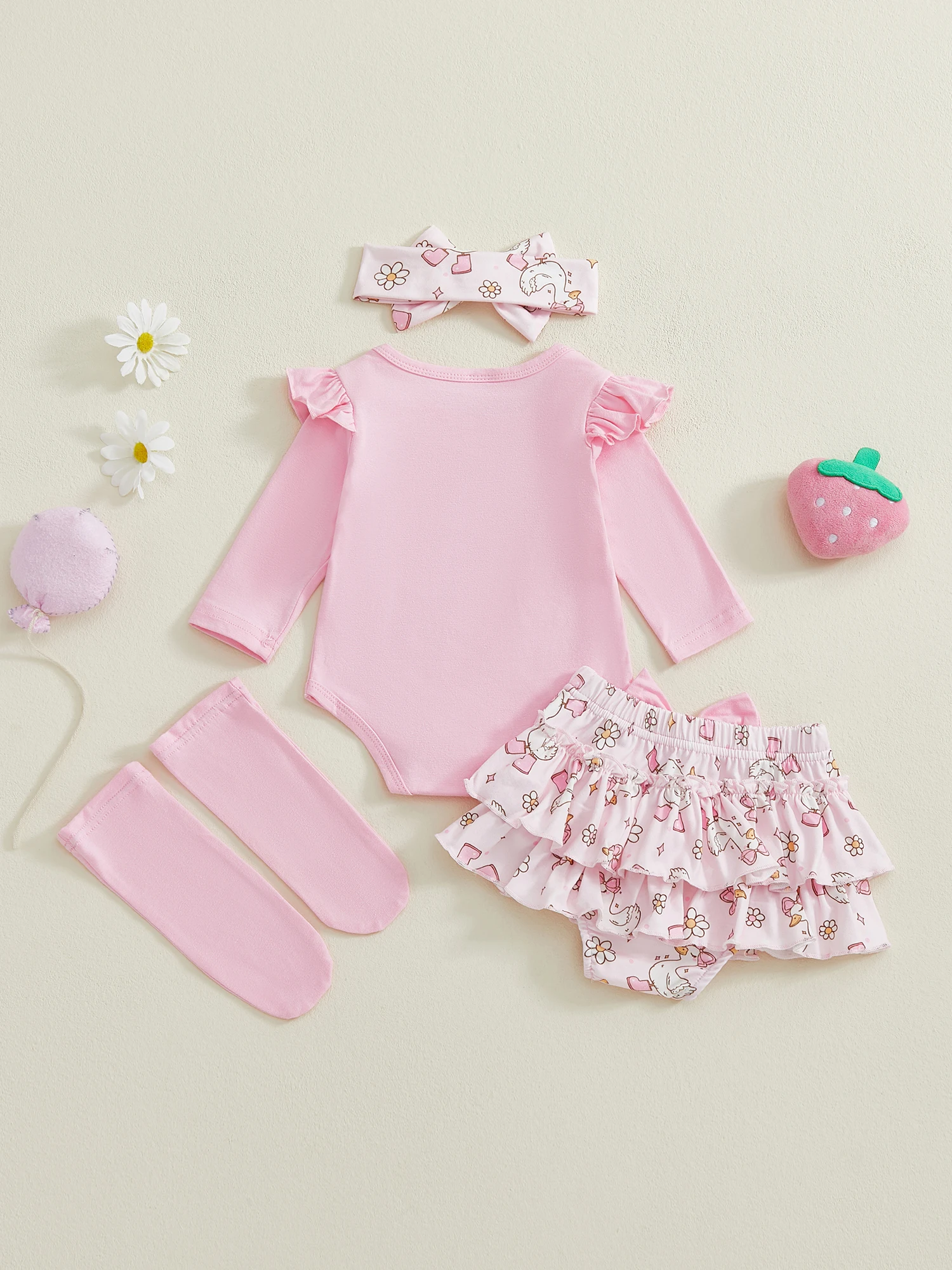 

Toddler Boy Winter Outfit Plaid Bear Applique Sweater Pants Hat and Socks 5 Piece Set for Christmas Party