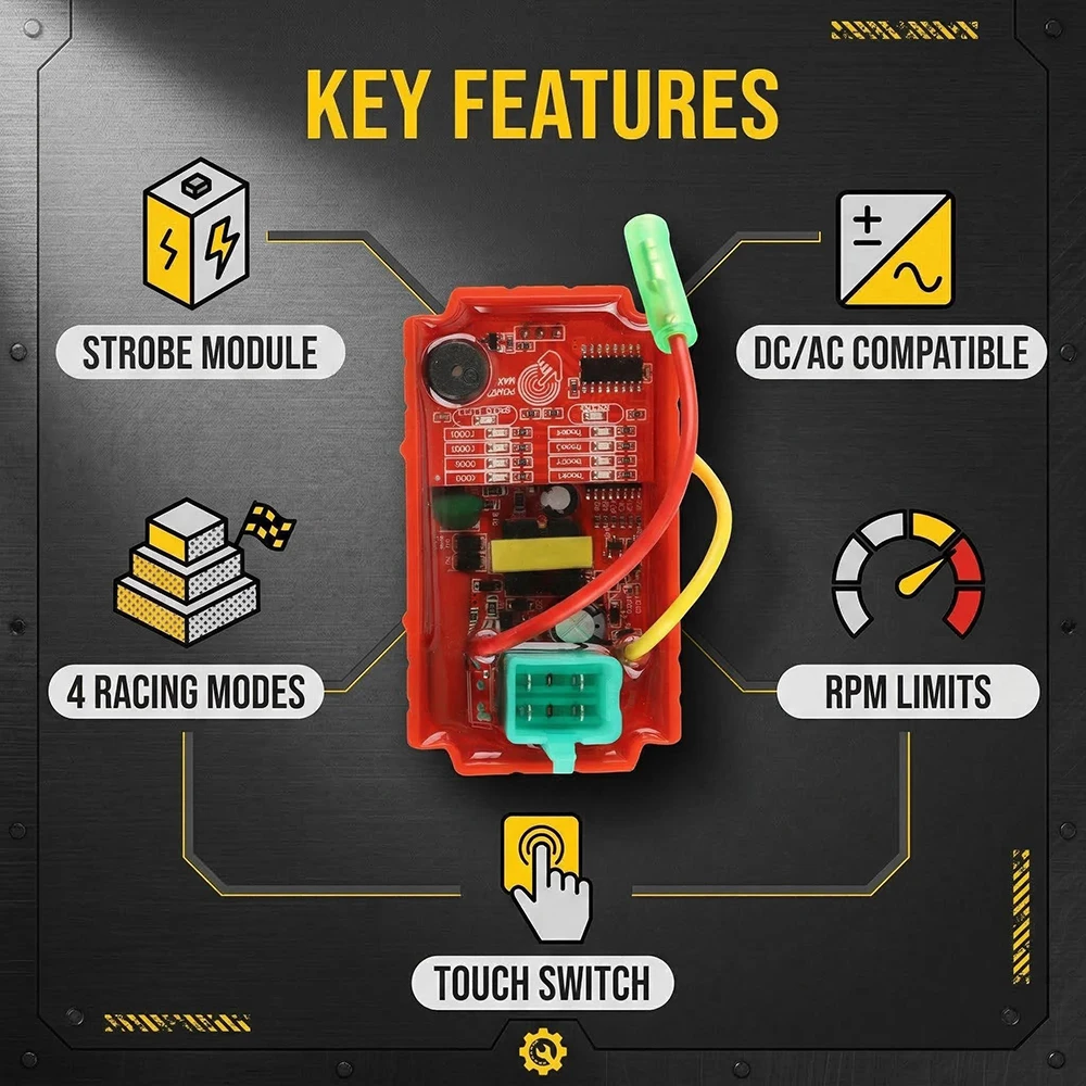 Unidad de Sistema de Encendido de Motocicleta de 4 Pines, Caja CDI AC DC con Pantalla Táctil Inteligente para ACTIVE WAVE 110, JET 50, PHOWNIX 50, ATV150