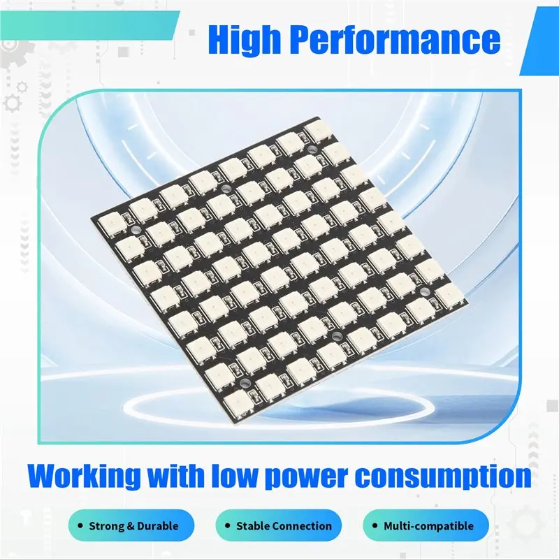 ABXF-WS2812 LED 5050 RGB 8X8 LED Matrix WS2812B 8X8 64-Bit Full Color 5050 RGB LED Lamp Panel Light