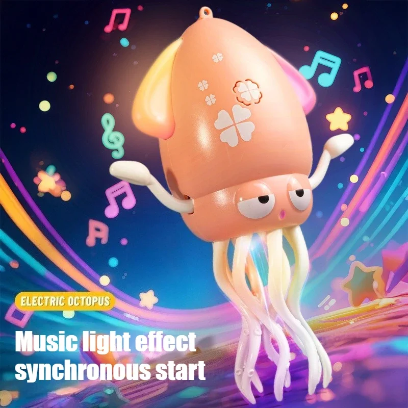 

Electric Induction Dancing Octopus Toys for Baby Obstacle Avoidance Crawling Interactive Simulation Squid with Music and Lights