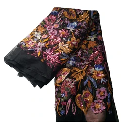 Elegante Bordado Heavior Lantejoula Tule Tecido De Renda, Vestido De Festa De Casamento, Mais Recente Clássico, Qualidade Superior, NN655 _ E