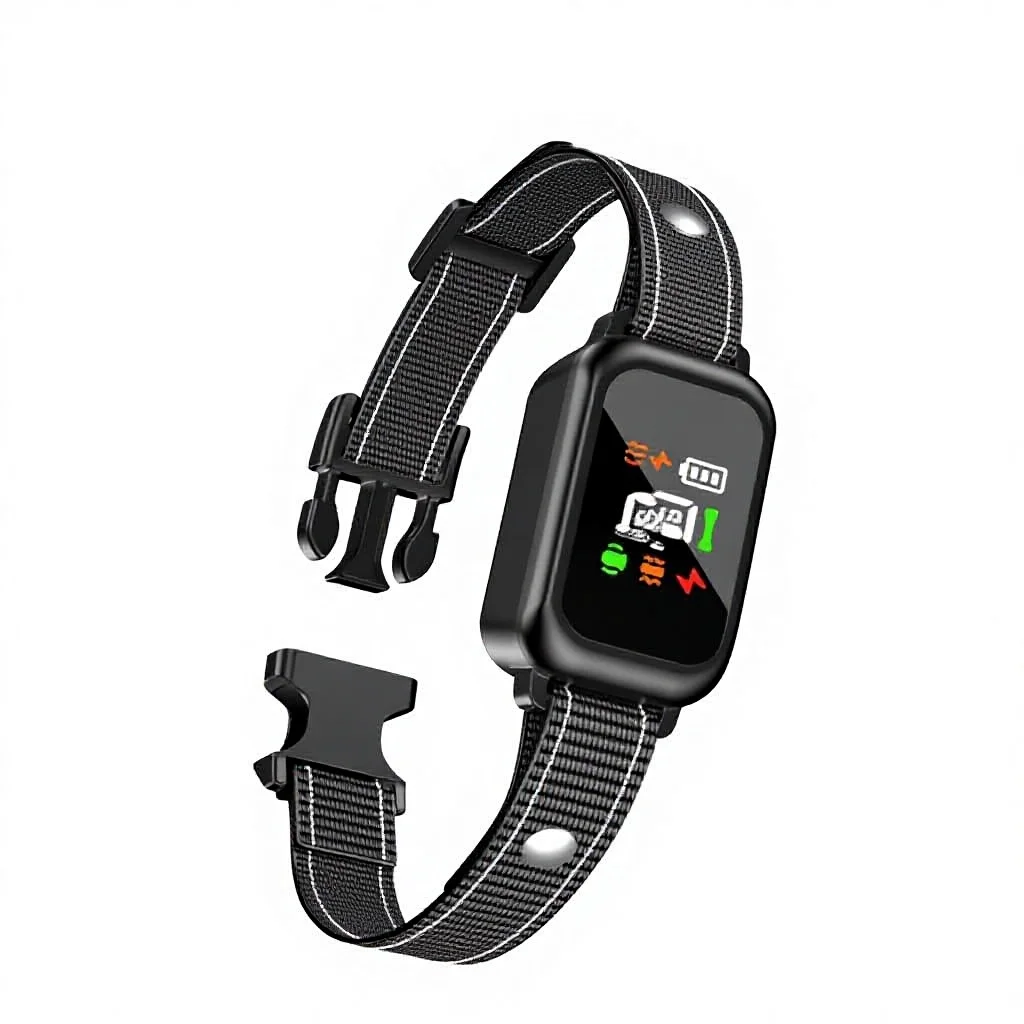 New Color-Screen Nylon Rope Anti-Barking Device Smart Pet Collar Adjustable Shock Ultrasonic Vibration Automatic Bark-Deterrent