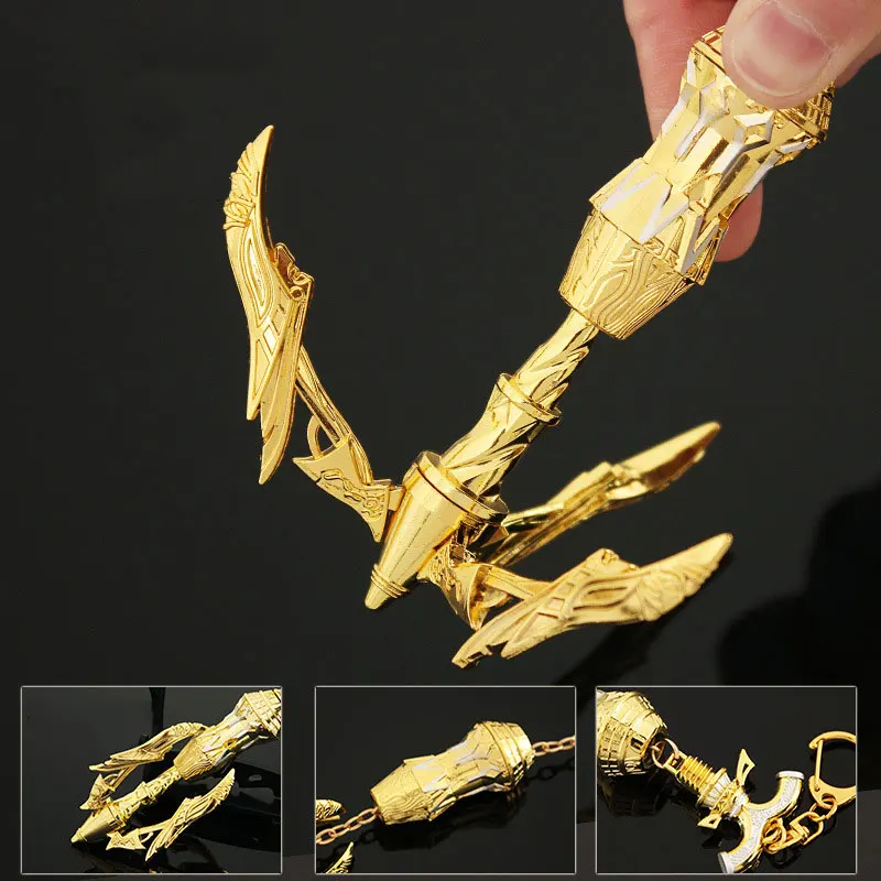 12cm Flying God Claw Figures Mini Metal Equipment Gold Alloy Model Keychain Ornaments Decorative Christmas Gift Kids Toys HG282