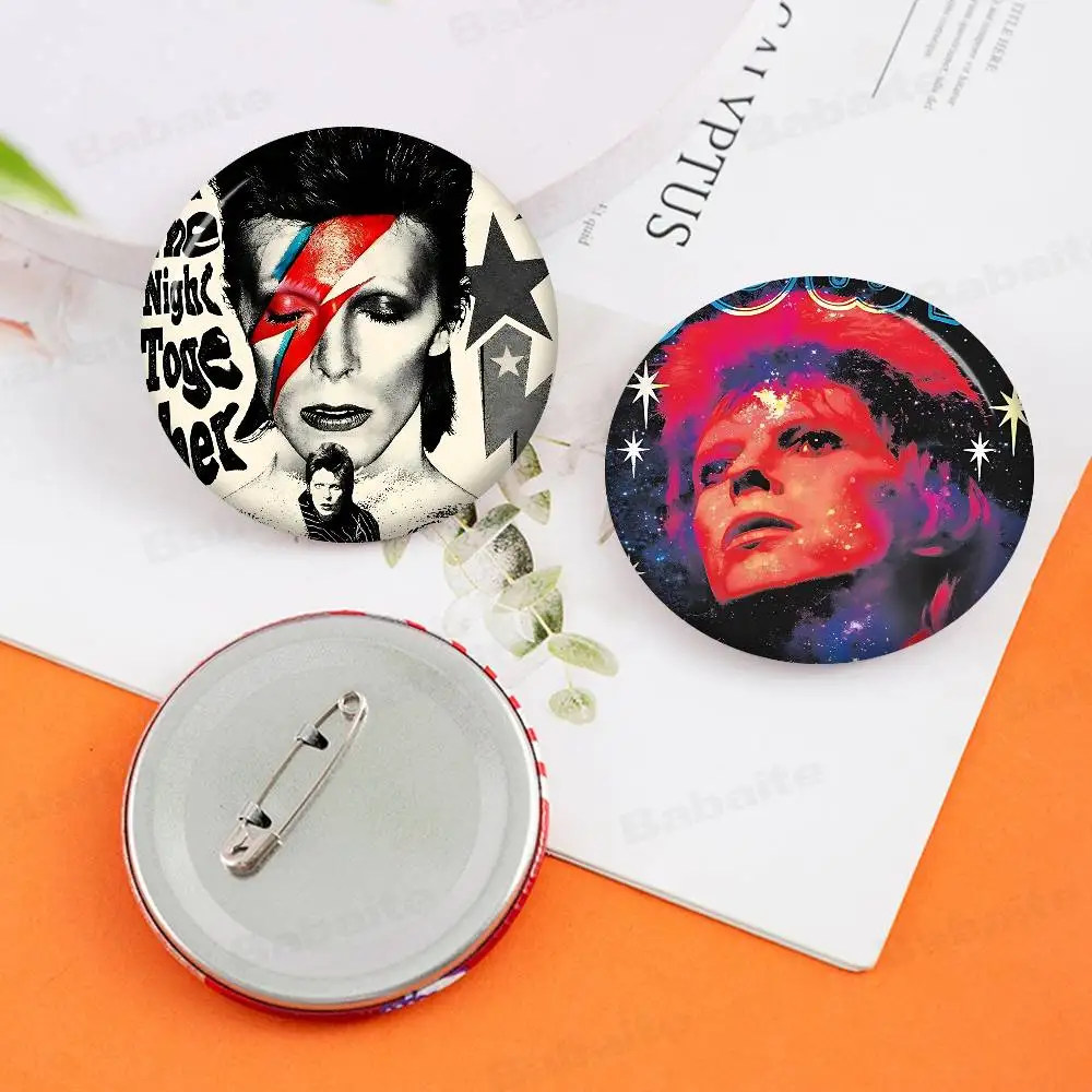 Classic Singer D-David B-Bowie Creative Pins Funny Round Snap-in Brooch Badge Backpack Hat Accessories Jewelry Gifts For Friend - view 5