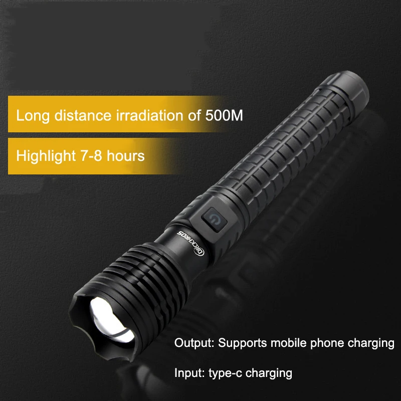 

20w Led Emergency Flashlight Ip44 Waterproof High Brightness Long Distance Illumination Power Bank Long Endurance Flashlight